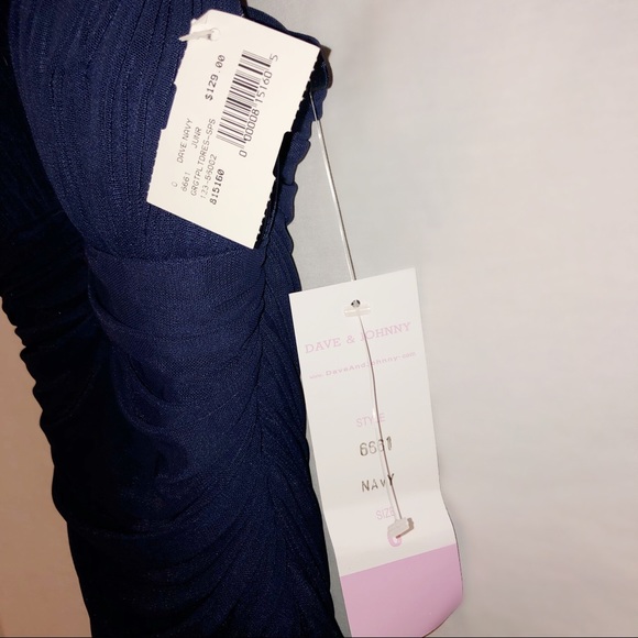 Dave & Johnny- Navy Cocktail Dress- Size 0 (NWT) - Picture 2 of 8